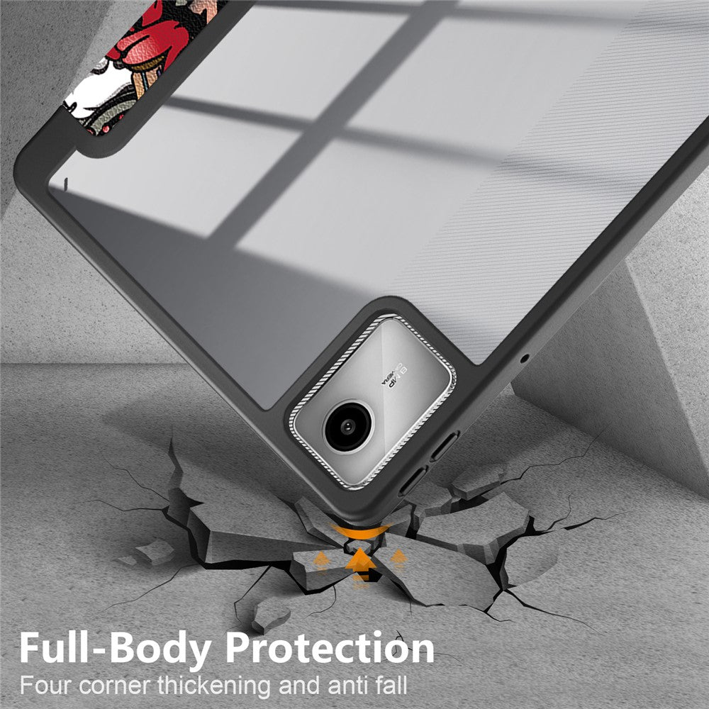 For Lenovo Tab M11 / Xiaoxin Pad 11 2024 330 Case Full-Body Tri-fold Stand Pattern Tablet Smart Cover - Graffiti