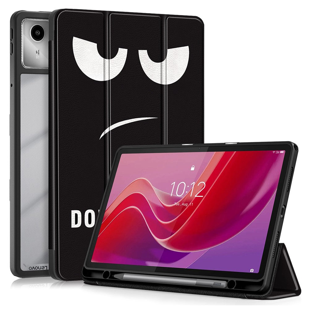 For Lenovo Tab M11 / Xiaoxin Pad 11 2024 330 Case Full-Body Tri-fold Stand Pattern Tablet Smart Cover - Eyes