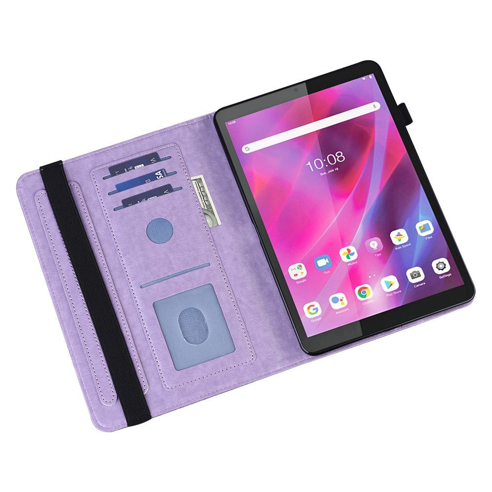 For Lenovo Tab M11 / Xiaoxin Pad 11 2024 Case Card Slots Butterfly Leather Tablet Cover - Purple