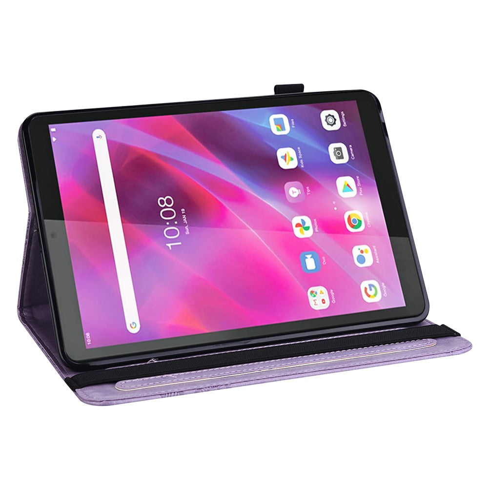 For Lenovo Tab M11 / Xiaoxin Pad 11 2024 Case Card Slots Butterfly Leather Tablet Cover - Purple