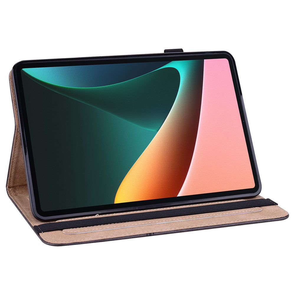 For Lenovo Tab M11 / Xiaoxin Pad 11 2024 Case PU Leather Card Holder Protective Stand Cover - Black