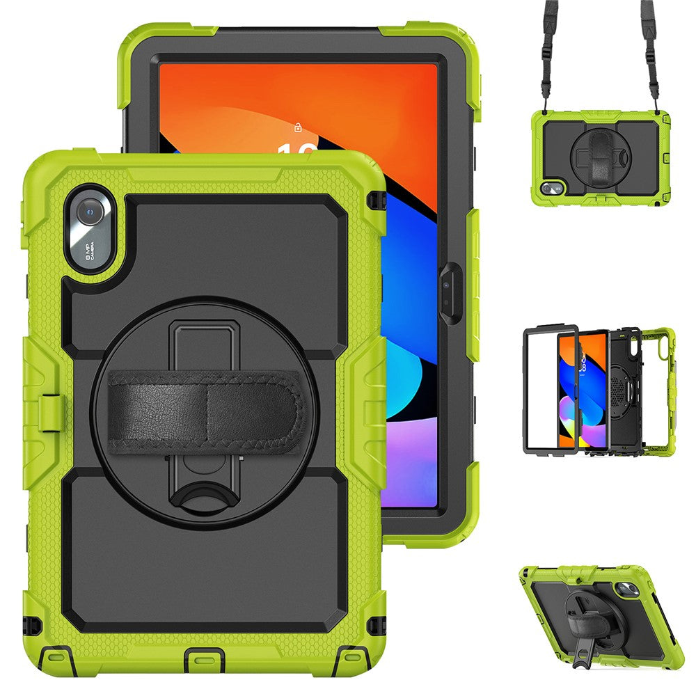 For Lenovo Xiaoxin Pad 11 2025 / 2024 / Idea Tab / K11 Gen 2 / M11 / K11 LTE (2024) Case PC+Silicone Tablet Cover - Black+Yellow-green