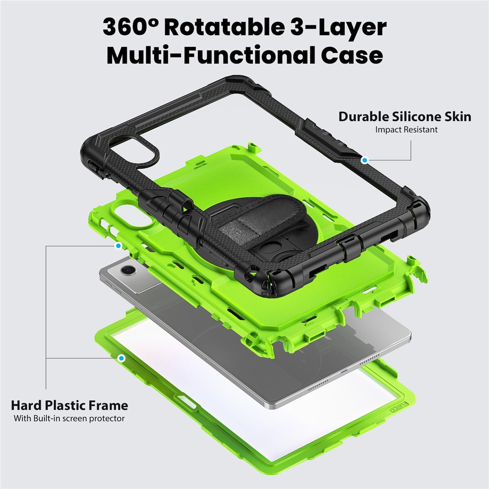 For Lenovo Xiaoxin Pad 11 2025 / 2024 / Idea Tab / K11 Gen 2 / M11 / K11 LTE (2024) Case PC+Silicone Tablet Cover - Yellow-green+Black