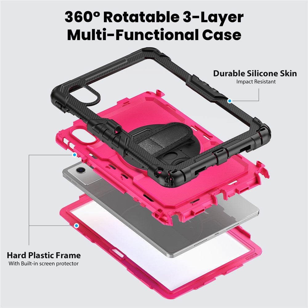 For Lenovo Xiaoxin Pad 11 2025 / 2024 / Idea Tab / K11 Gen 2 / M11 / K11 LTE (2024) Case PC+Silicone Tablet Cover - Rose+Black