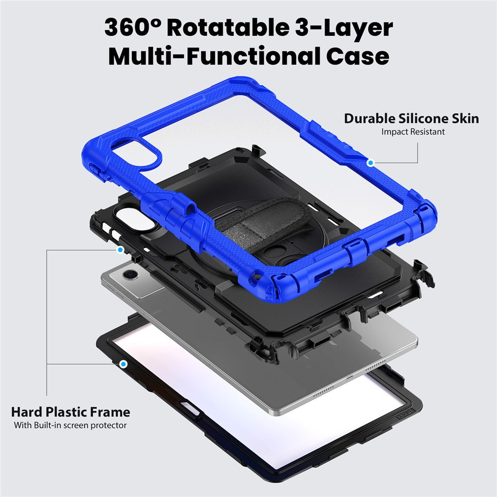 For Lenovo Xiaoxin Pad 11 2025 / 2024 / Idea Tab / K11 Gen 2 / M11 / K11 LTE (2024) Case PC+Silicone Tablet Cover - Black+Dark Blue