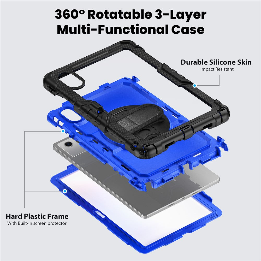 For Lenovo Xiaoxin Pad 11 2025 / 2024 / Idea Tab / K11 Gen 2 / M11 / K11 LTE (2024) Case PC+Silicone Tablet Cover - Dark Blue+Black