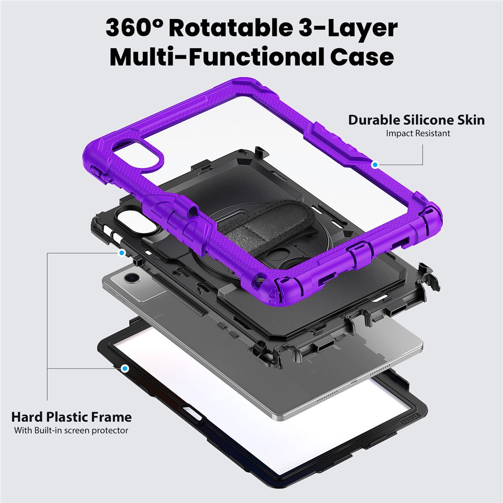 For Lenovo Xiaoxin Pad 11 2025 / 2024 / Idea Tab / K11 Gen 2 / M11 / K11 LTE (2024) Case PC+Silicone Tablet Cover - Black+Purple
