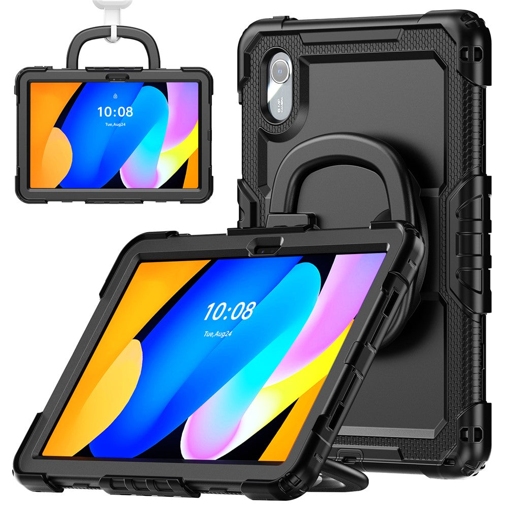 For Lenovo Xiaoxin Pad 11 2025 / 2024 / Idea Tab / K11 Gen 2 / M11 / K11 LTE (2024) Case Kickstand PC+Silicone Tablet Cover with Strap - Black