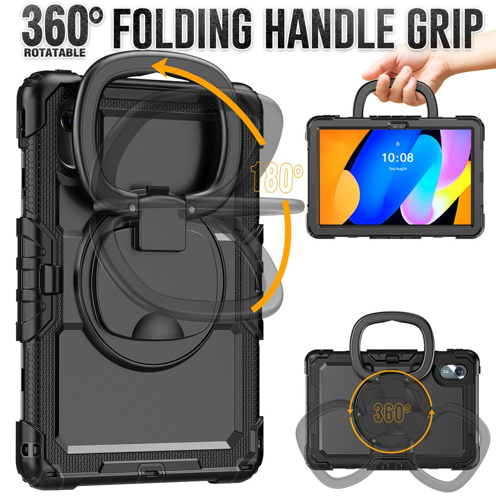 For Lenovo Xiaoxin Pad 11 2025 / 2024 / Idea Tab / K11 Gen 2 / M11 / K11 LTE (2024) Case Kickstand PC+Silicone Tablet Cover with Strap - Black