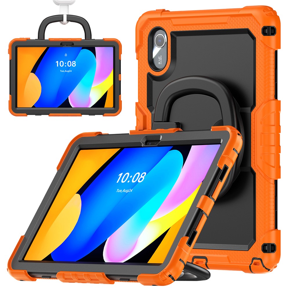 For Lenovo Xiaoxin Pad 11 2025 / 2024 / Idea Tab / K11 Gen 2 / M11 / K11 LTE (2024) Case Kickstand PC+Silicone Tablet Cover with Strap - Orange