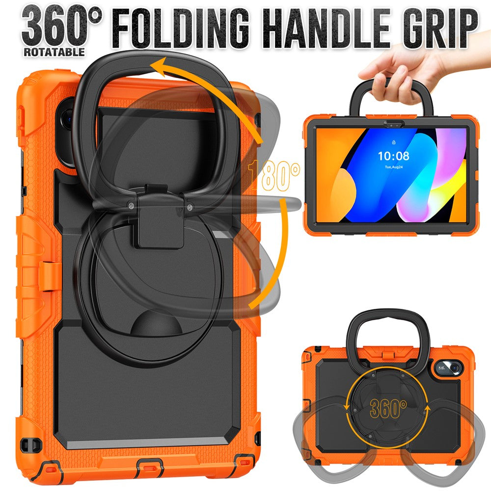 For Lenovo Xiaoxin Pad 11 2025 / 2024 / Idea Tab / K11 Gen 2 / M11 / K11 LTE (2024) Case Kickstand PC+Silicone Tablet Cover with Strap - Orange