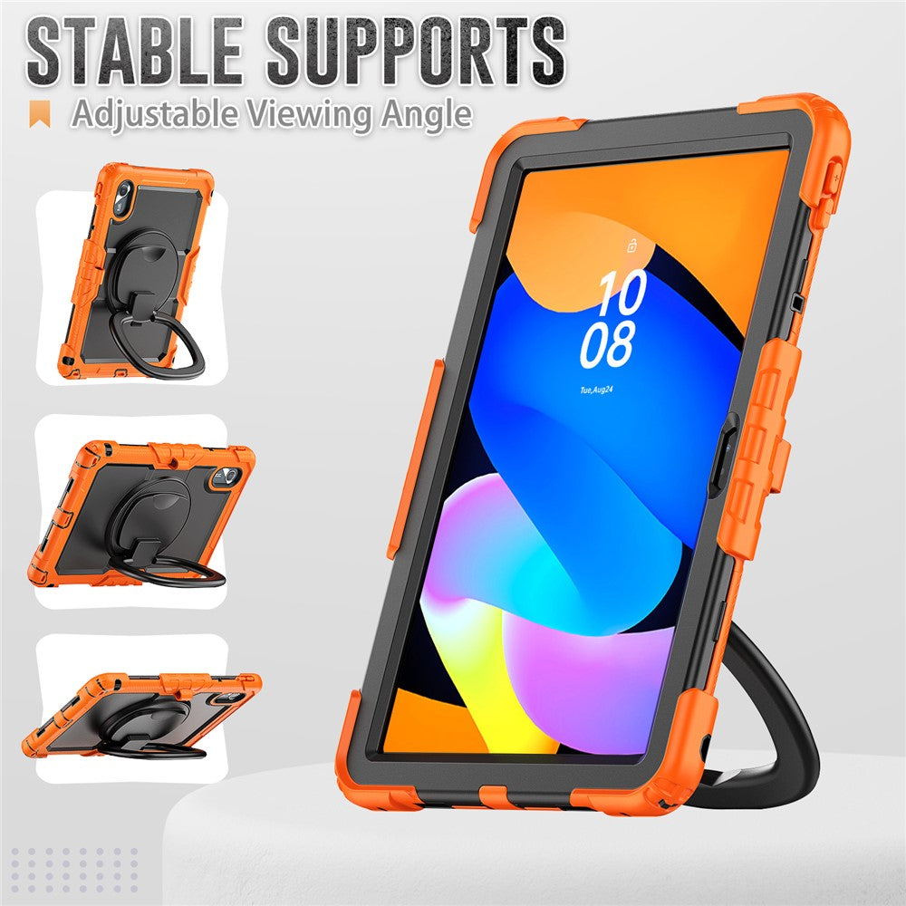 For Lenovo Xiaoxin Pad 11 2025 / 2024 / Idea Tab / K11 Gen 2 / M11 / K11 LTE (2024) Case Kickstand PC+Silicone Tablet Cover with Strap - Orange