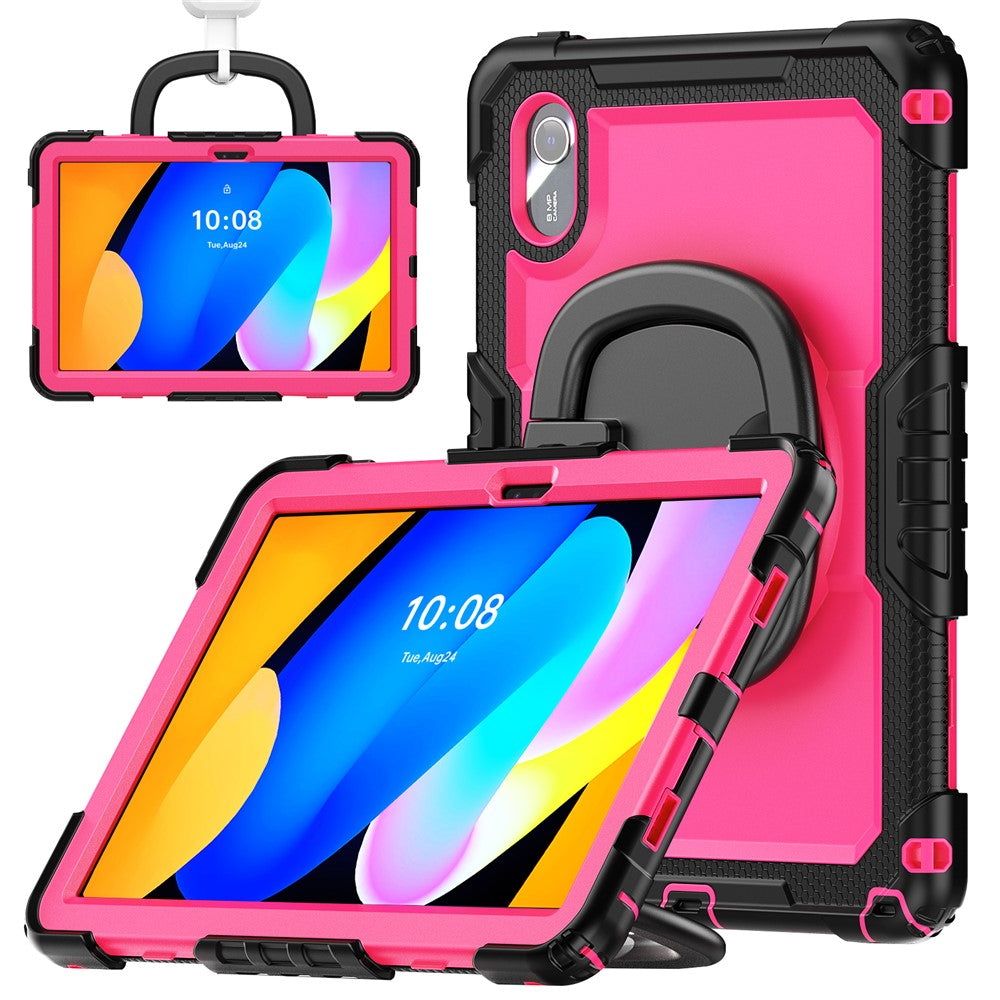 For Lenovo Xiaoxin Pad 11 2025 / 2024 / Idea Tab / K11 Gen 2 / M11 / K11 LTE (2024) Case Kickstand PC+Silicone Tablet Cover with Strap - Rose / Black