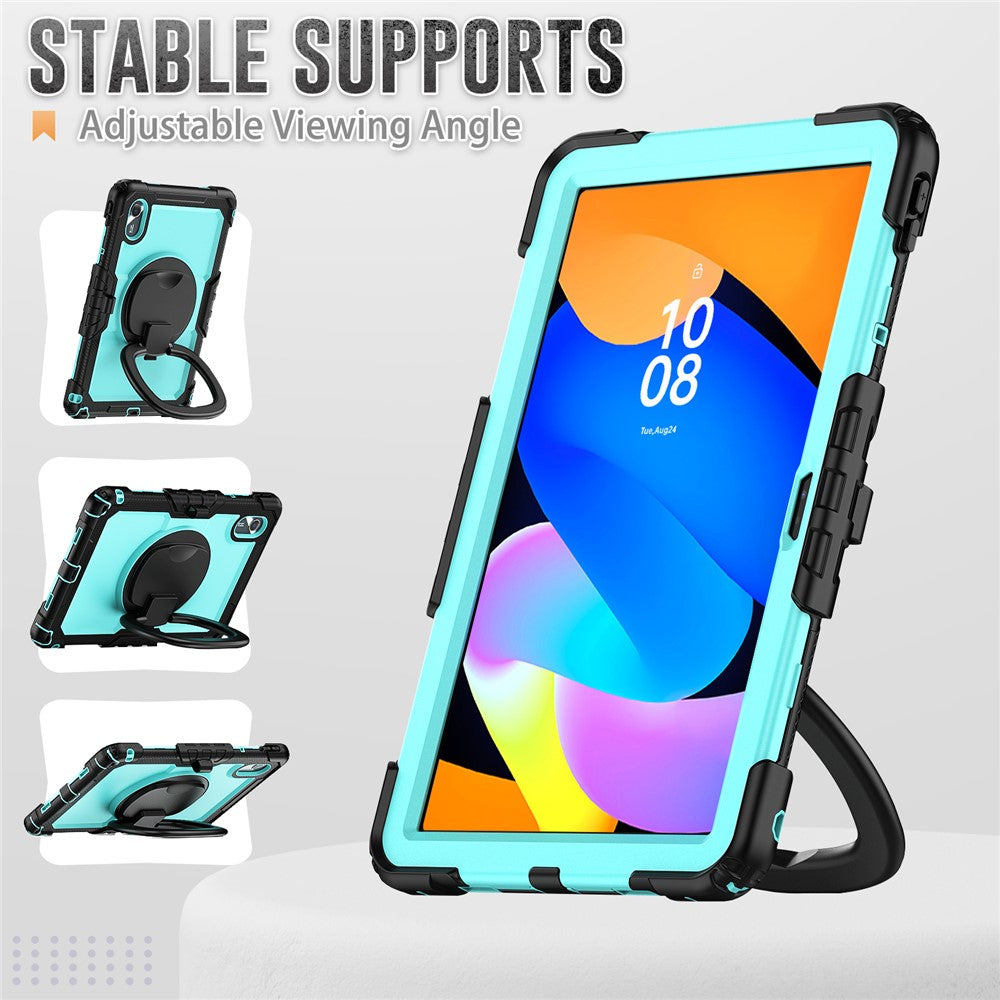 For Lenovo Xiaoxin Pad 11 2025  / 2024 / Idea Tab / K11 Gen 2 / M11 / K11 LTE (2024) Case Kickstand PC+Silicone Tablet Cover with Strap - Baby Blue / black