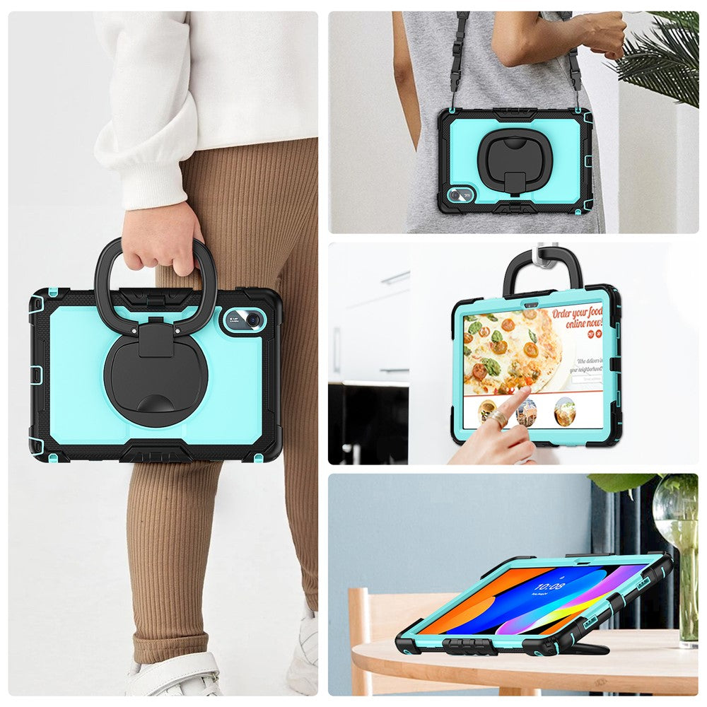 For Lenovo Xiaoxin Pad 11 2025  / 2024 / Idea Tab / K11 Gen 2 / M11 / K11 LTE (2024) Case Kickstand PC+Silicone Tablet Cover with Strap - Baby Blue / black