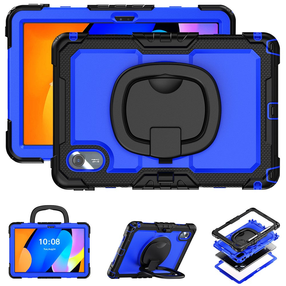 For Lenovo Xiaoxin Pad 11 2025  / 2024 / Idea Tab / K11 Gen 2 / M11 / K11 LTE (2024) Case Kickstand PC+Silicone Tablet Cover with Strap - Dark Blue / Black