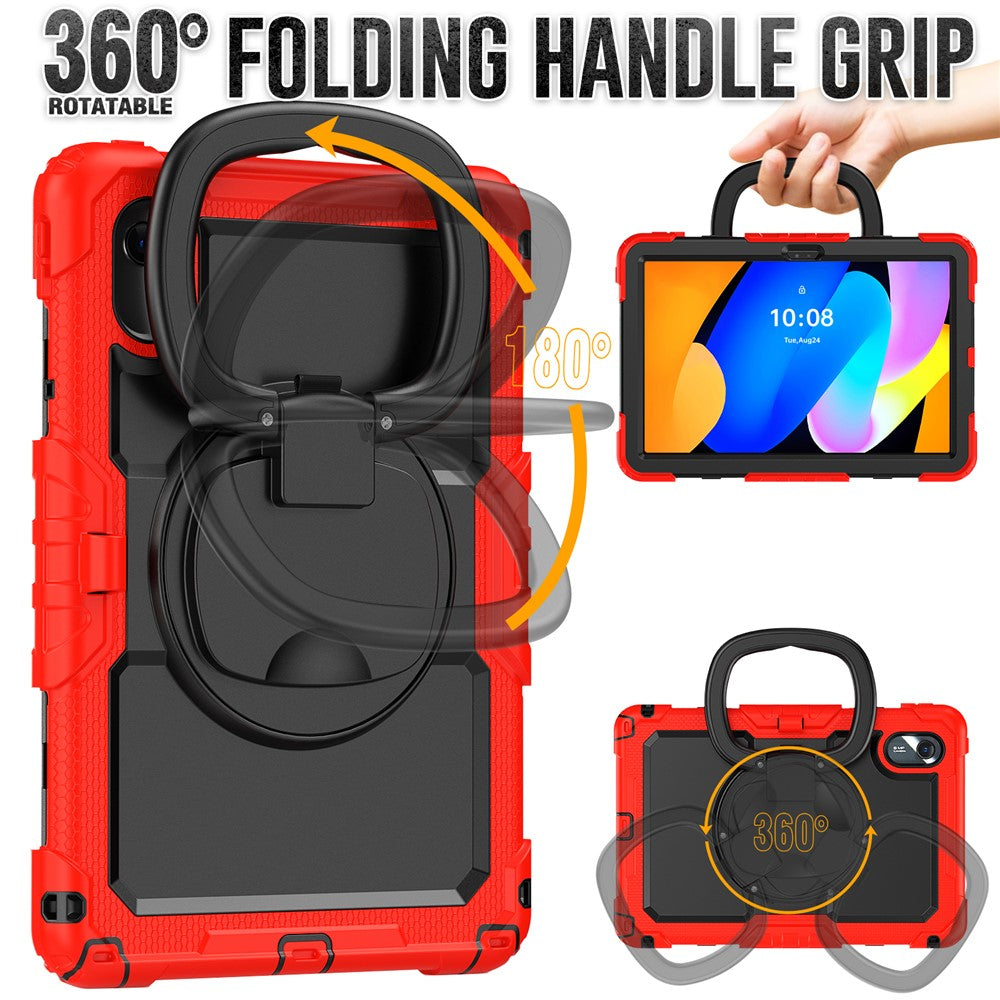 For Lenovo Xiaoxin Pad 11 2025 / 2024 / Idea Tab / K11 Gen 2 / M11 / K11 LTE (2024) Case Kickstand PC+Silicone Tablet Cover with Strap - Red