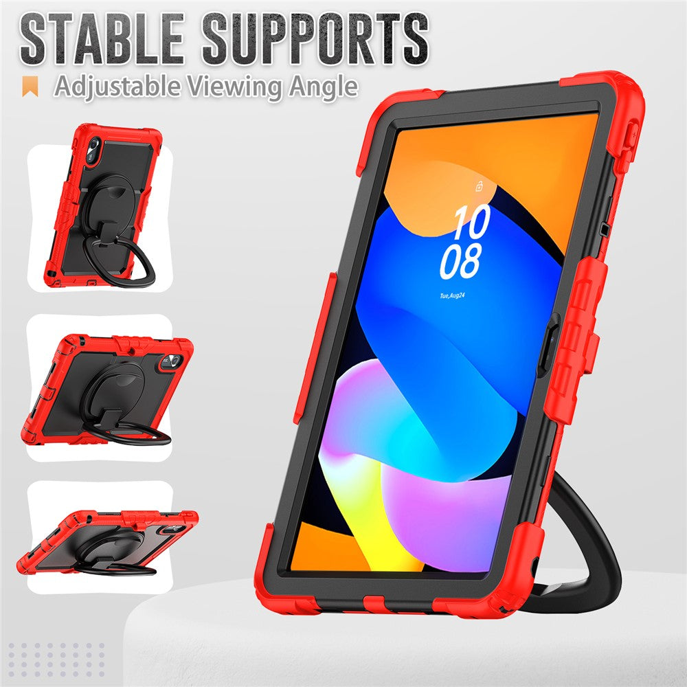 For Lenovo Xiaoxin Pad 11 2025 / 2024 / Idea Tab / K11 Gen 2 / M11 / K11 LTE (2024) Case Kickstand PC+Silicone Tablet Cover with Strap - Red