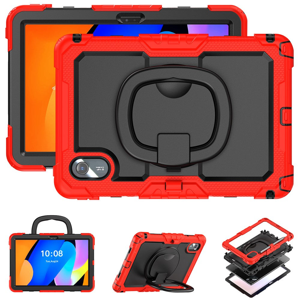 For Lenovo Xiaoxin Pad 11 2025 / 2024 / Idea Tab / K11 Gen 2 / M11 / K11 LTE (2024) Case Kickstand PC+Silicone Tablet Cover with Strap - Red