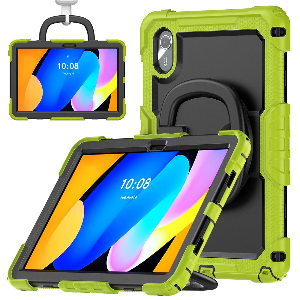 For Lenovo Xiaoxin Pad 11 2025 / 2024 / Idea Tab / K11 Gen 2 / M11 / K11 LTE (2024) Case Kickstand PC+Silicone Tablet Cover with Strap - Yellowgreen