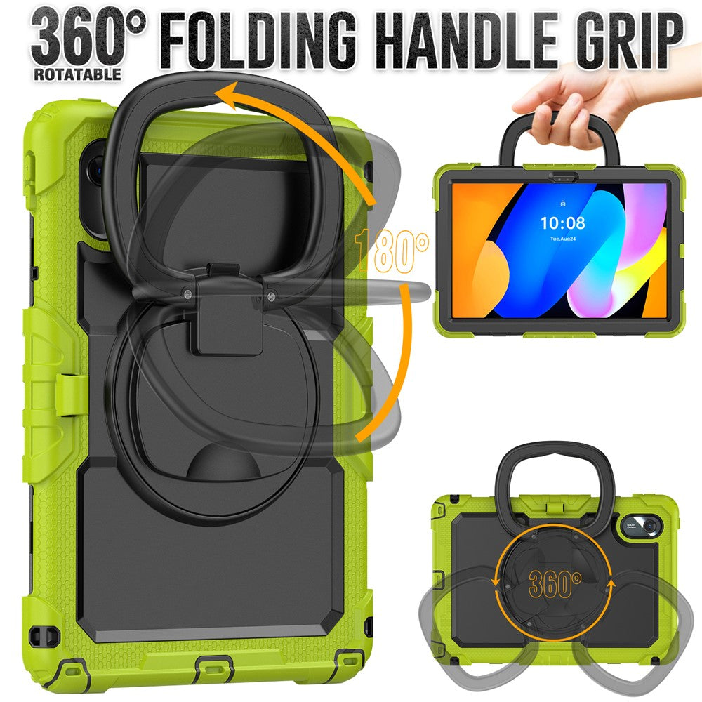 For Lenovo Xiaoxin Pad 11 2025 / 2024 / Idea Tab / K11 Gen 2 / M11 / K11 LTE (2024) Case Kickstand PC+Silicone Tablet Cover with Strap - Yellowgreen
