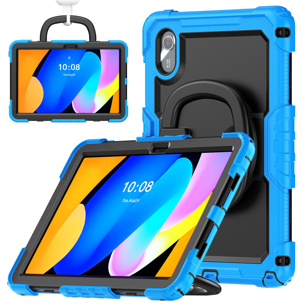 For Lenovo Xiaoxin Pad 11 2025 / 2024 / Idea Tab / K11 Gen 2 / M11 / K11 LTE (2024) Case Kickstand PC+Silicone Tablet Cover with Strap - Baby Blue