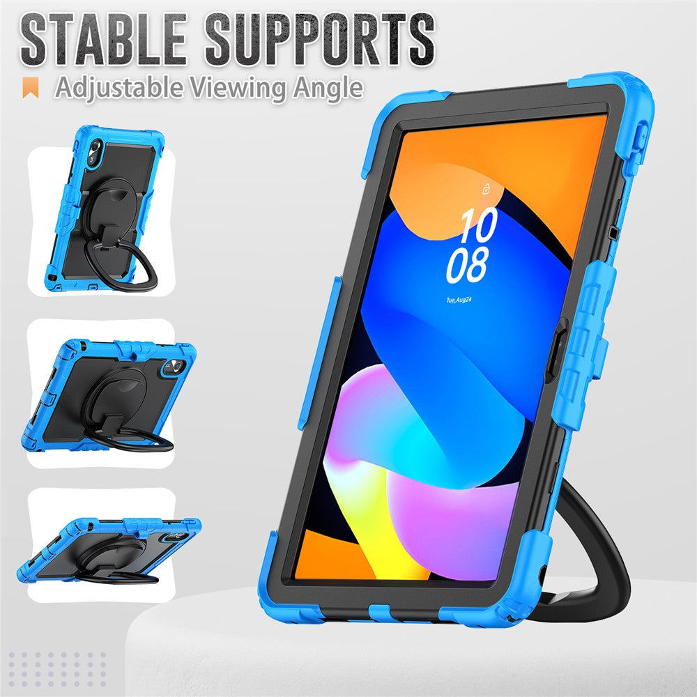 For Lenovo Xiaoxin Pad 11 2025 / 2024 / Idea Tab / K11 Gen 2 / M11 / K11 LTE (2024) Case Kickstand PC+Silicone Tablet Cover with Strap - Baby Blue