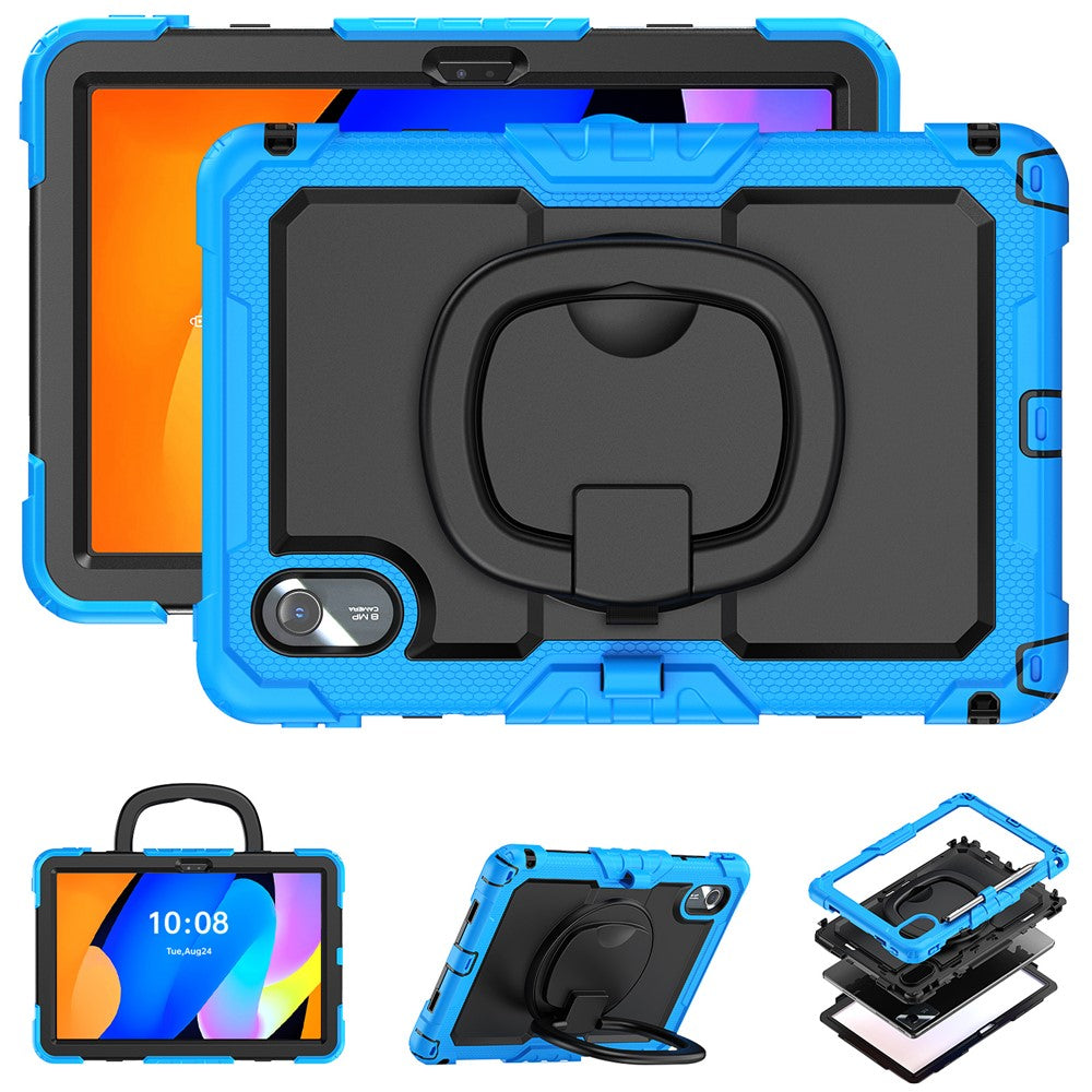 For Lenovo Xiaoxin Pad 11 2025 / 2024 / Idea Tab / K11 Gen 2 / M11 / K11 LTE (2024) Case Kickstand PC+Silicone Tablet Cover with Strap - Baby Blue