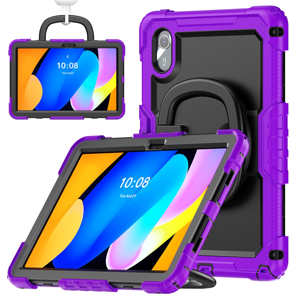 For Lenovo Xiaoxin Pad 11 2025 / 2024 / Idea Tab / K11 Gen 2 / M11 / K11 LTE (2024) Case Kickstand PC+Silicone Tablet Cover with Strap - Purple