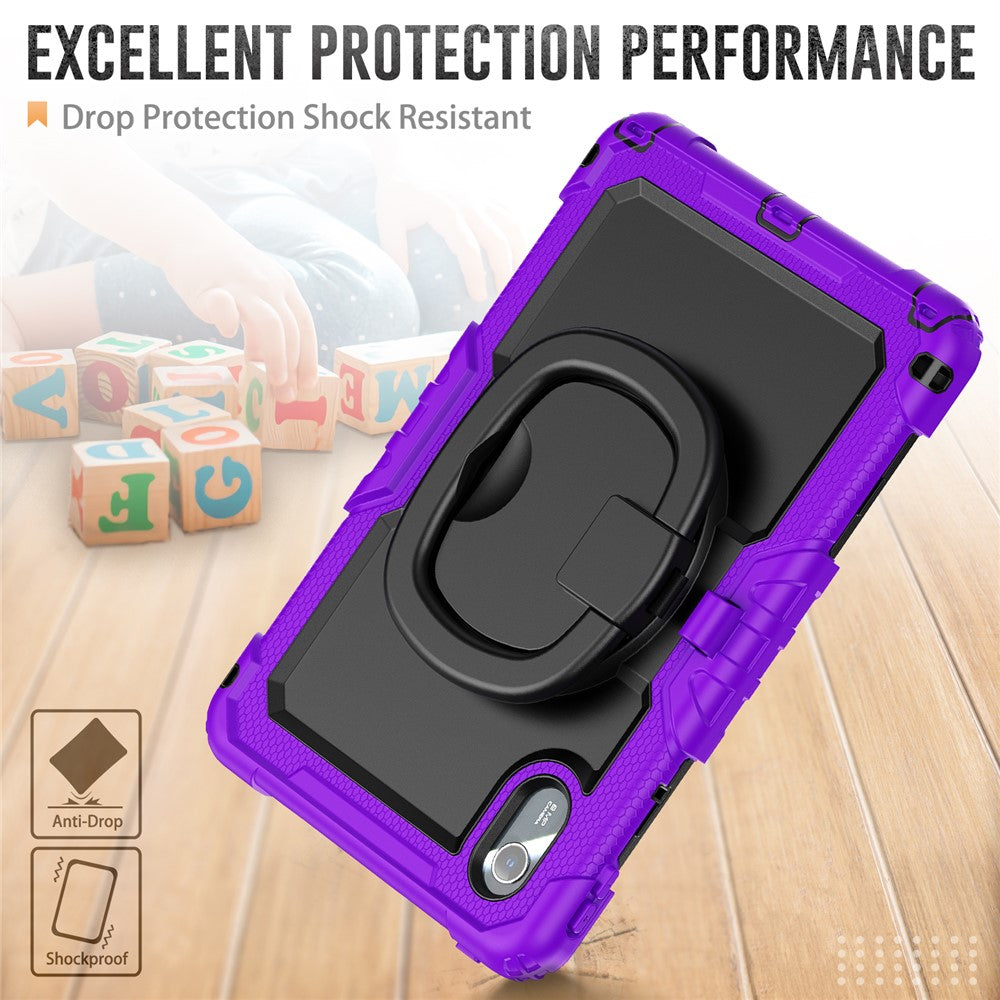 For Lenovo Xiaoxin Pad 11 2025 / 2024 / Idea Tab / K11 Gen 2 / M11 / K11 LTE (2024) Case Kickstand PC+Silicone Tablet Cover with Strap - Purple