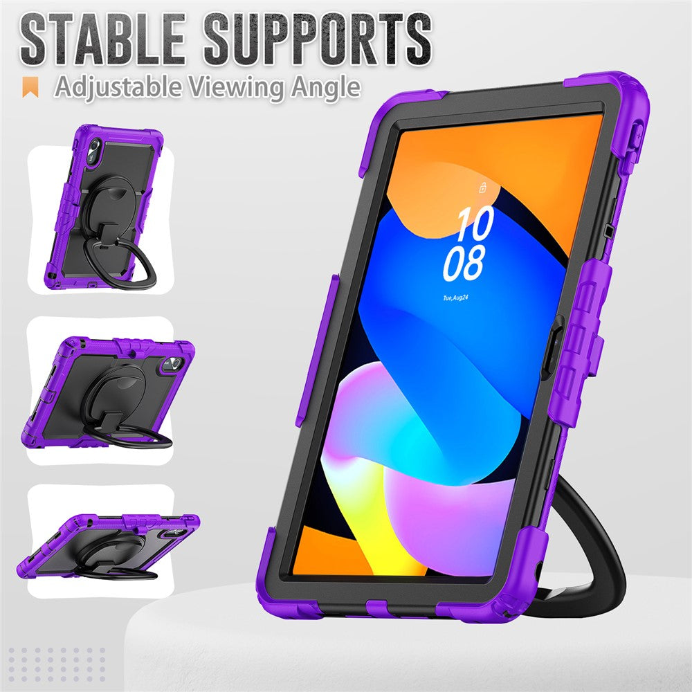 For Lenovo Xiaoxin Pad 11 2025 / 2024 / Idea Tab / K11 Gen 2 / M11 / K11 LTE (2024) Case Kickstand PC+Silicone Tablet Cover with Strap - Purple