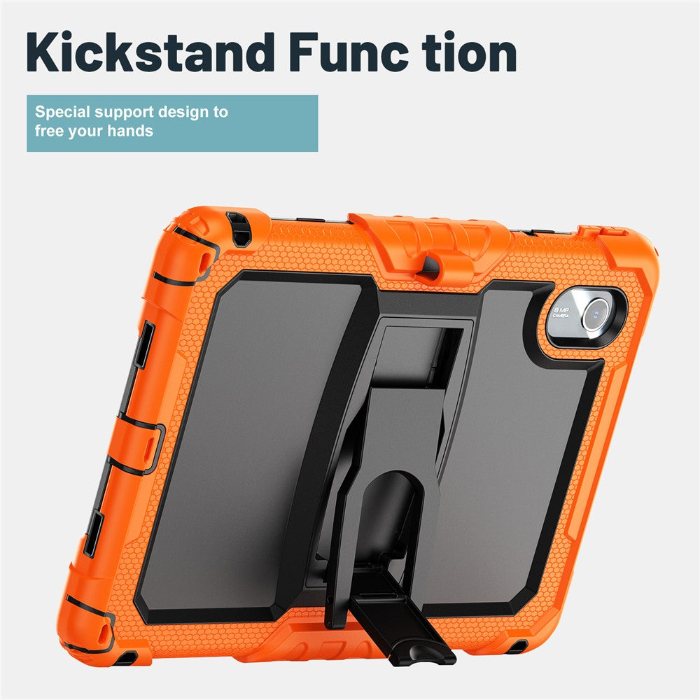 For Lenovo Xiaoxin Pad 11 2025 / 2024 / Idea Tab / K11 Gen 2 / M11 / K11 LTE (2024) Case PC+Silicone Kickstand Tablet Cover with Strap - Orange
