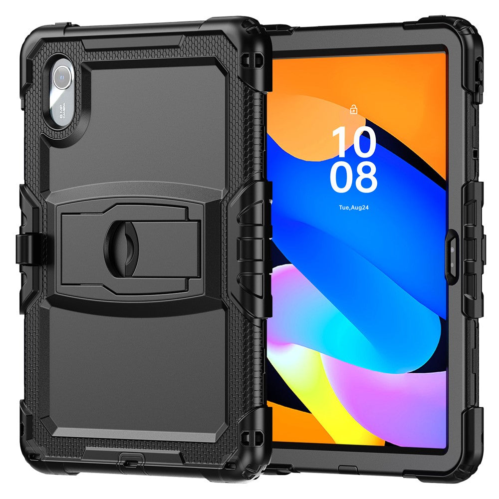 For Lenovo Xiaoxin Pad 11 2025 / 2024 / Idea Tab / K11 Gen 2 / M11 / K11 LTE (2024) Case PC+Silicone Kickstand Tablet Cover with Strap - Black