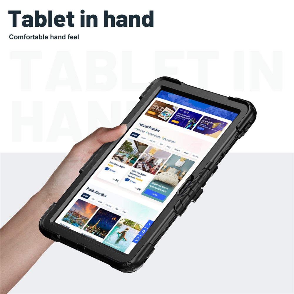 For Lenovo Xiaoxin Pad 11 2025 / 2024 / Idea Tab / K11 Gen 2 / M11 / K11 LTE (2024) Case PC+Silicone Kickstand Tablet Cover with Strap - Black
