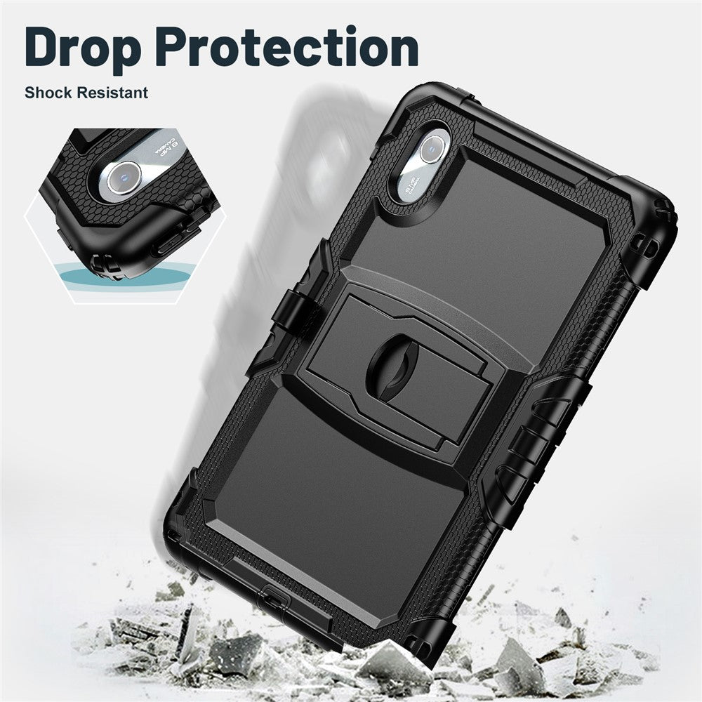 For Lenovo Xiaoxin Pad 11 2025 / 2024 / Idea Tab / K11 Gen 2 / M11 / K11 LTE (2024) Case PC+Silicone Kickstand Tablet Cover with Strap - Black
