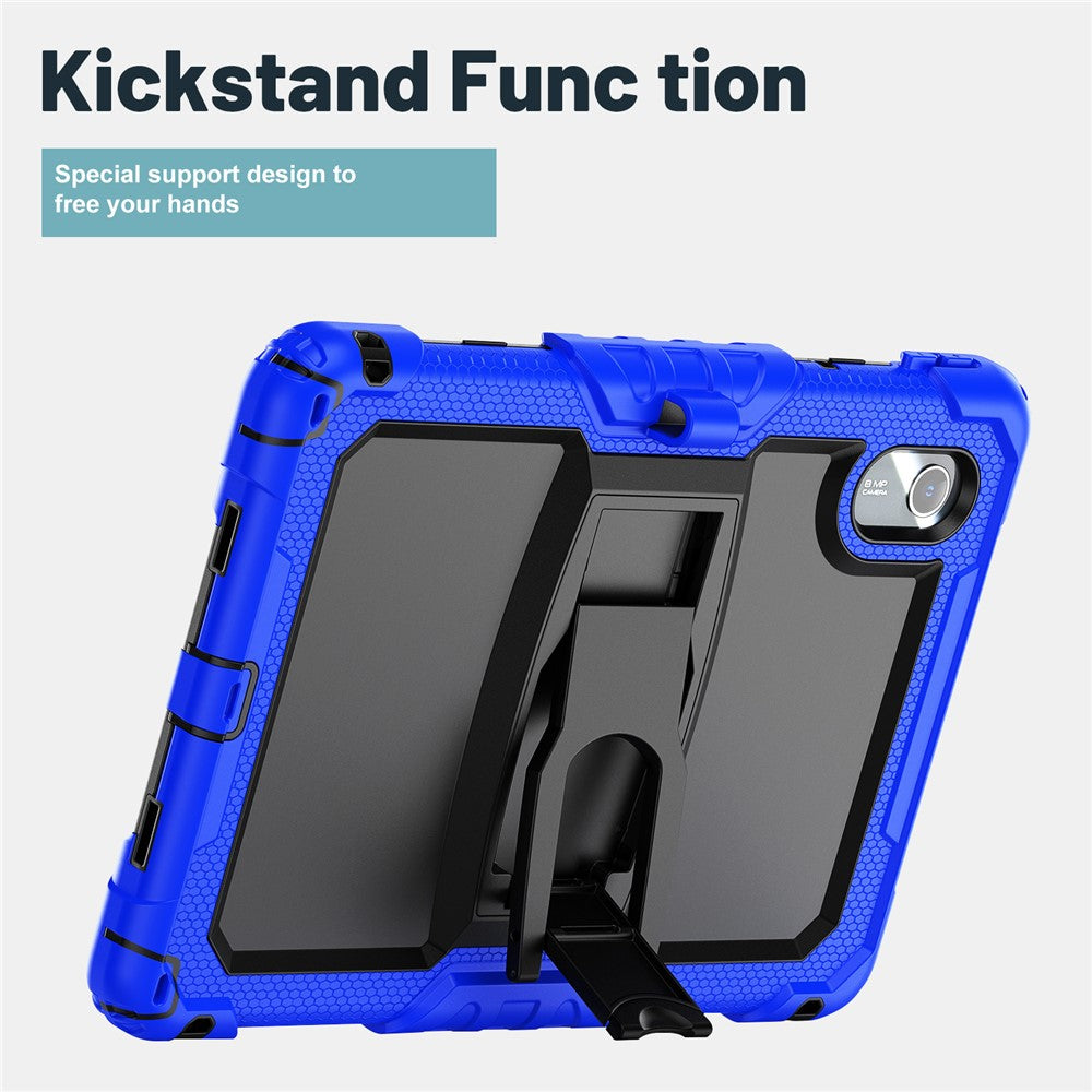 For Lenovo Xiaoxin Pad 11 2025 / 2024 / Idea Tab / K11 Gen 2 / M11 / K11 LTE (2024) Case PC+Silicone Kickstand Tablet Cover with Strap - Dark Blue
