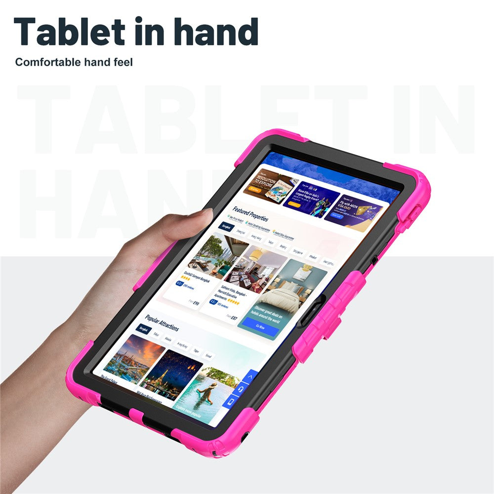 For Lenovo Xiaoxin Pad 11 2025 / 2024 / Idea Tab / K11 Gen 2 / M11 / K11 LTE (2024) Case PC+Silicone Kickstand Tablet Cover with Strap - Rose