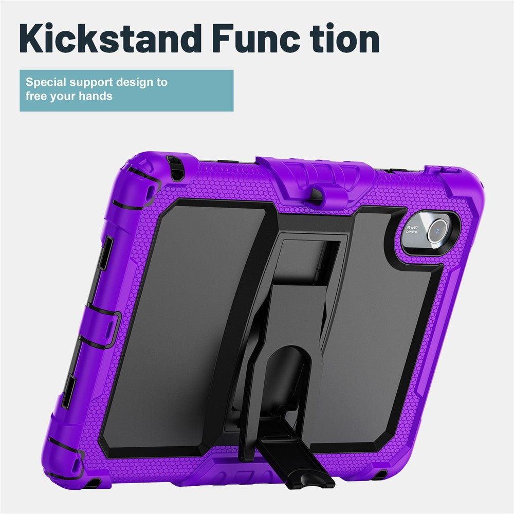 For Lenovo Xiaoxin Pad 11 2025 / 2024 / Idea Tab / K11 Gen 2 / M11 / K11 LTE (2024) Case PC+Silicone Kickstand Tablet Cover with Strap - Purple