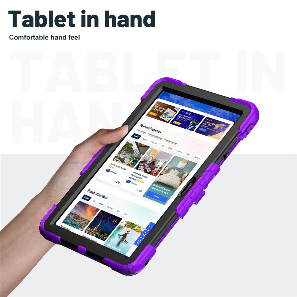 For Lenovo Xiaoxin Pad 11 2025 / 2024 / Idea Tab / K11 Gen 2 / M11 / K11 LTE (2024) Case PC+Silicone Kickstand Tablet Cover with Strap - Purple