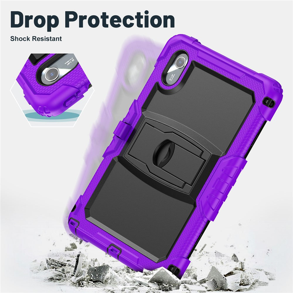 For Lenovo Xiaoxin Pad 11 2025 / 2024 / Idea Tab / K11 Gen 2 / M11 / K11 LTE (2024) Case PC+Silicone Kickstand Tablet Cover with Strap - Purple
