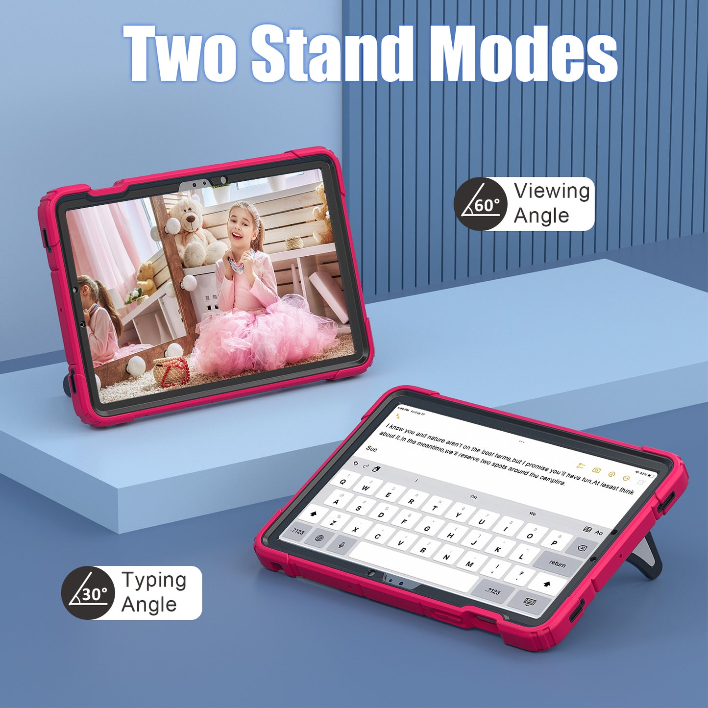 For Samsung Galaxy Tab S7 / S8 / S9 SM-X710 / S9 FE Case Spider Web Silicone+PC Rugged Protective Cover - Hot Pink+Black