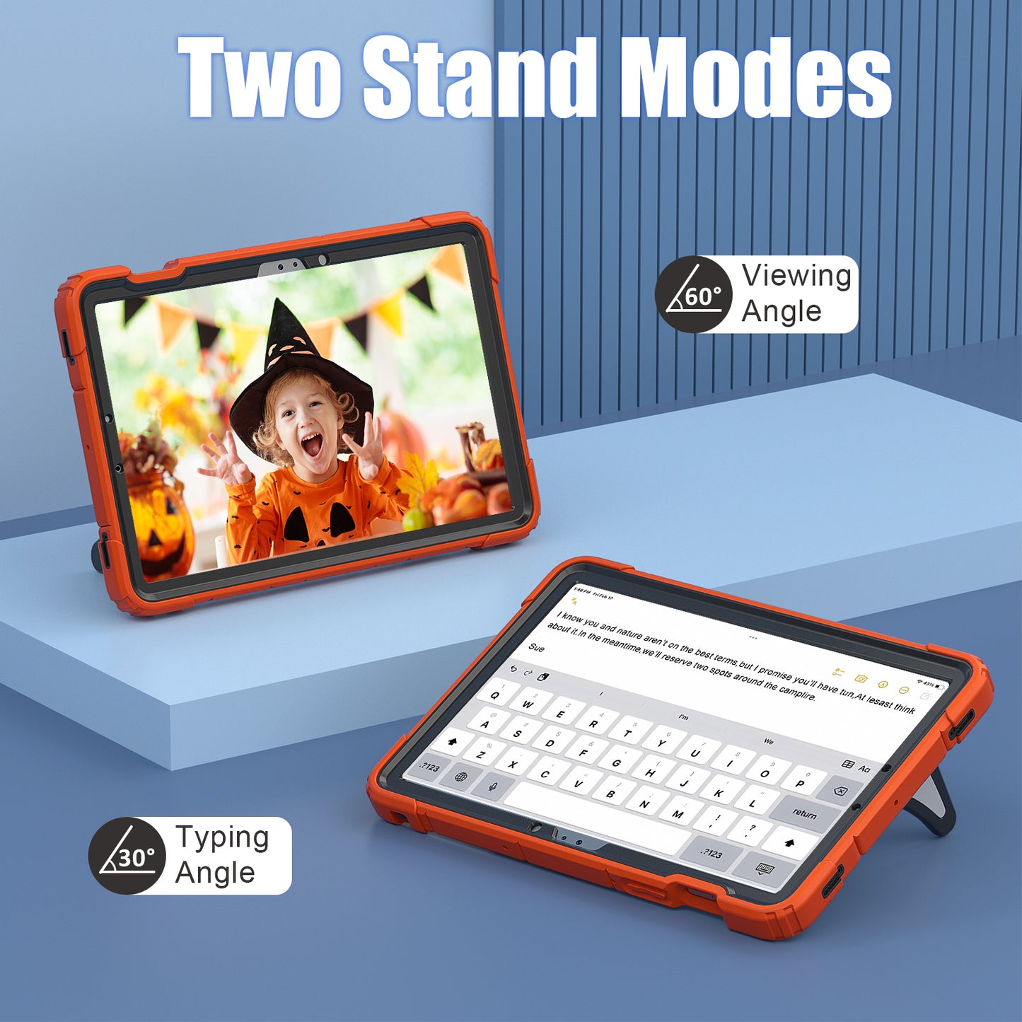 For Samsung Galaxy Tab S7 / S8 / S9 SM-X710 / S9 FE Case Spider Web Silicone+PC Rugged Protective Cover - Orange+Black