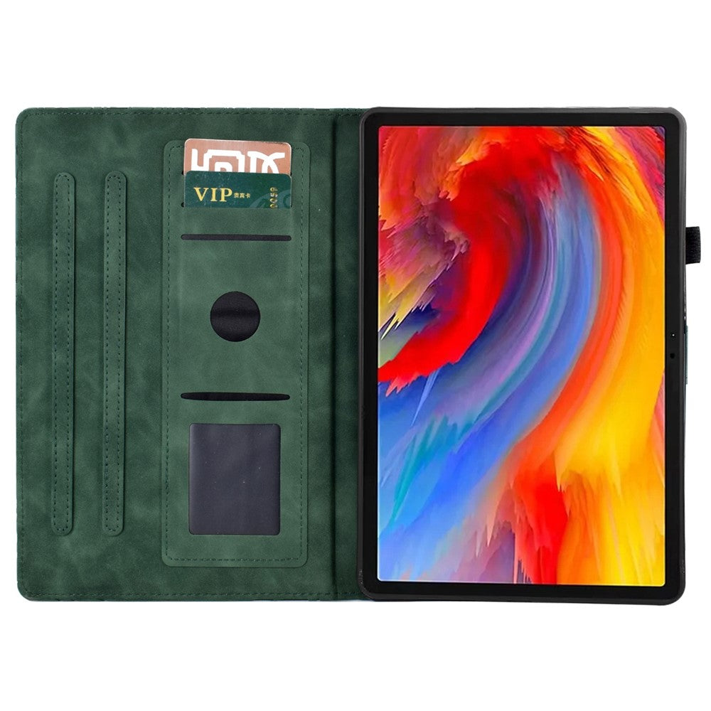A7 For Lenovo Tab M11 / Xiaoxin Pad 11 2024 Case Solid Color Auto Wake / Sleep Tablet Stand Cover - Green