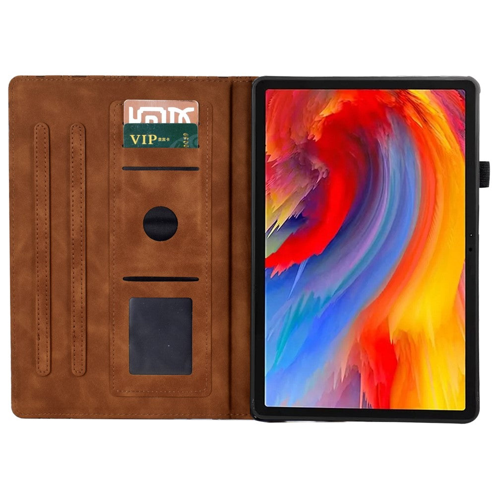 A7 For Lenovo Tab M11 / Xiaoxin Pad 11 2024 Case Solid Color Auto Wake / Sleep Tablet Stand Cover - Brown