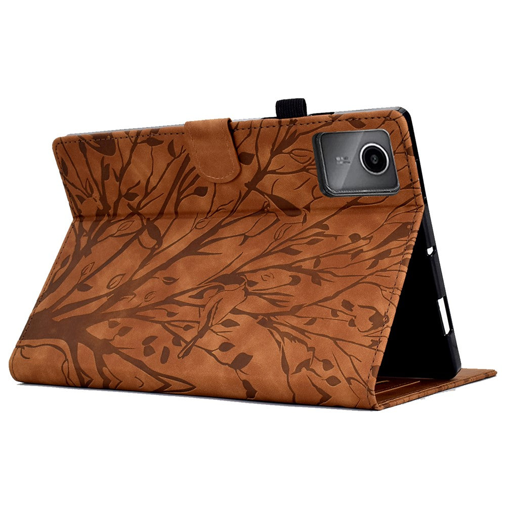 A7 For Lenovo Tab M11 / Xiaoxin Pad 11 2024 Case Solid Color Auto Wake / Sleep Tablet Stand Cover - Brown