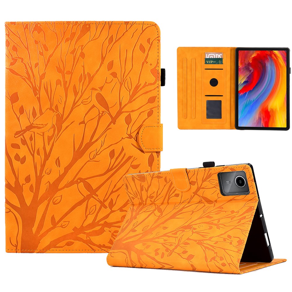 A7 For Lenovo Tab M11 / Xiaoxin Pad 11 2024 Case Solid Color Auto Wake / Sleep Tablet Stand Cover - Khaki