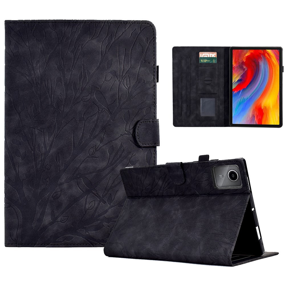 A7 For Lenovo Tab M11 / Xiaoxin Pad 11 2024 Case Solid Color Auto Wake / Sleep Tablet Stand Cover - Black