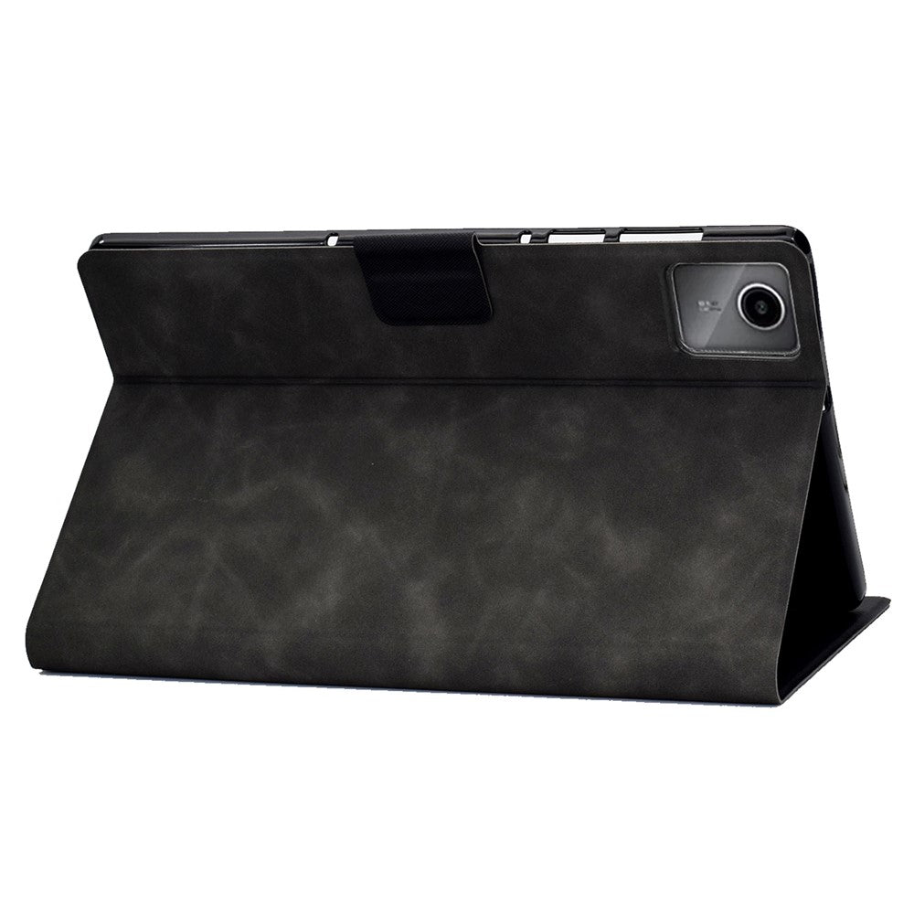 A4 For Lenovo Tab M11 / Xiaoxin Pad 11 2024 Case Card Holder Cowhide Texture Leather Tablet Cover - Grey