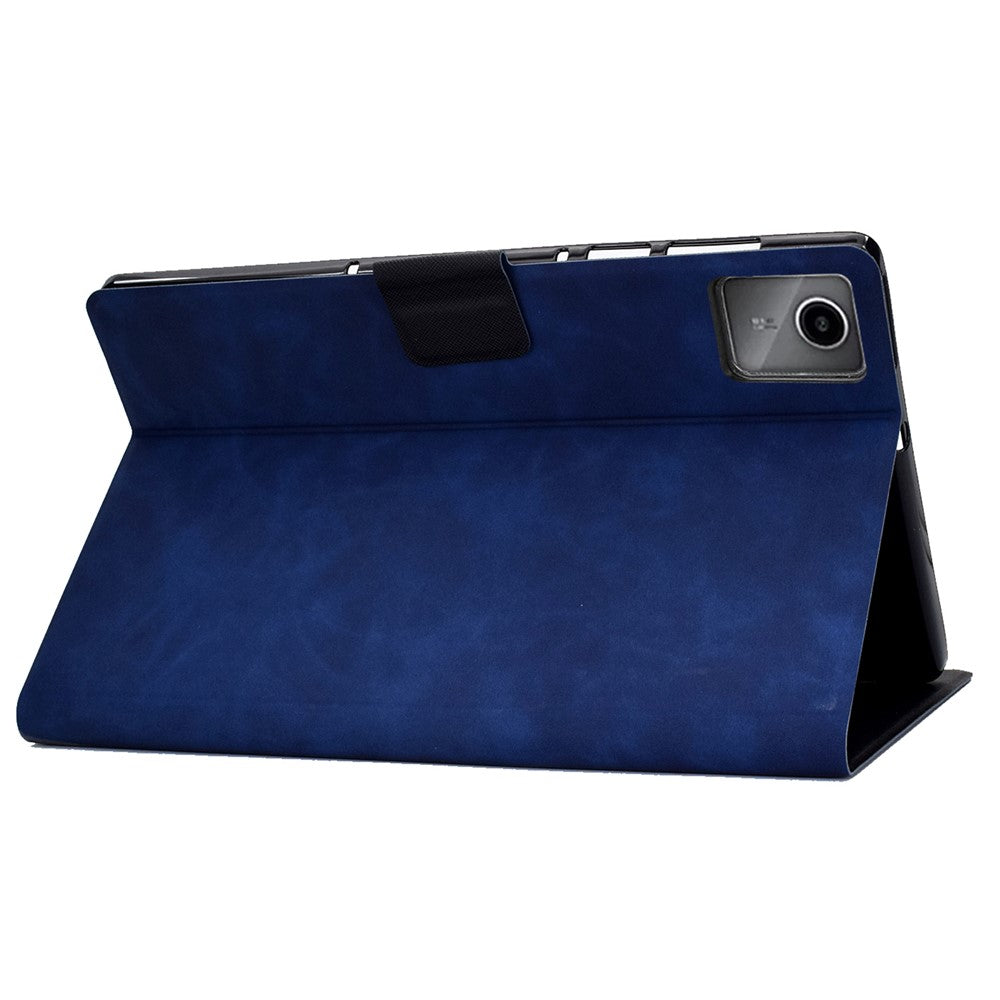 A4 For Lenovo Tab M11 / Xiaoxin Pad 11 2024 Case Card Holder Cowhide Texture Leather Tablet Cover - Blue