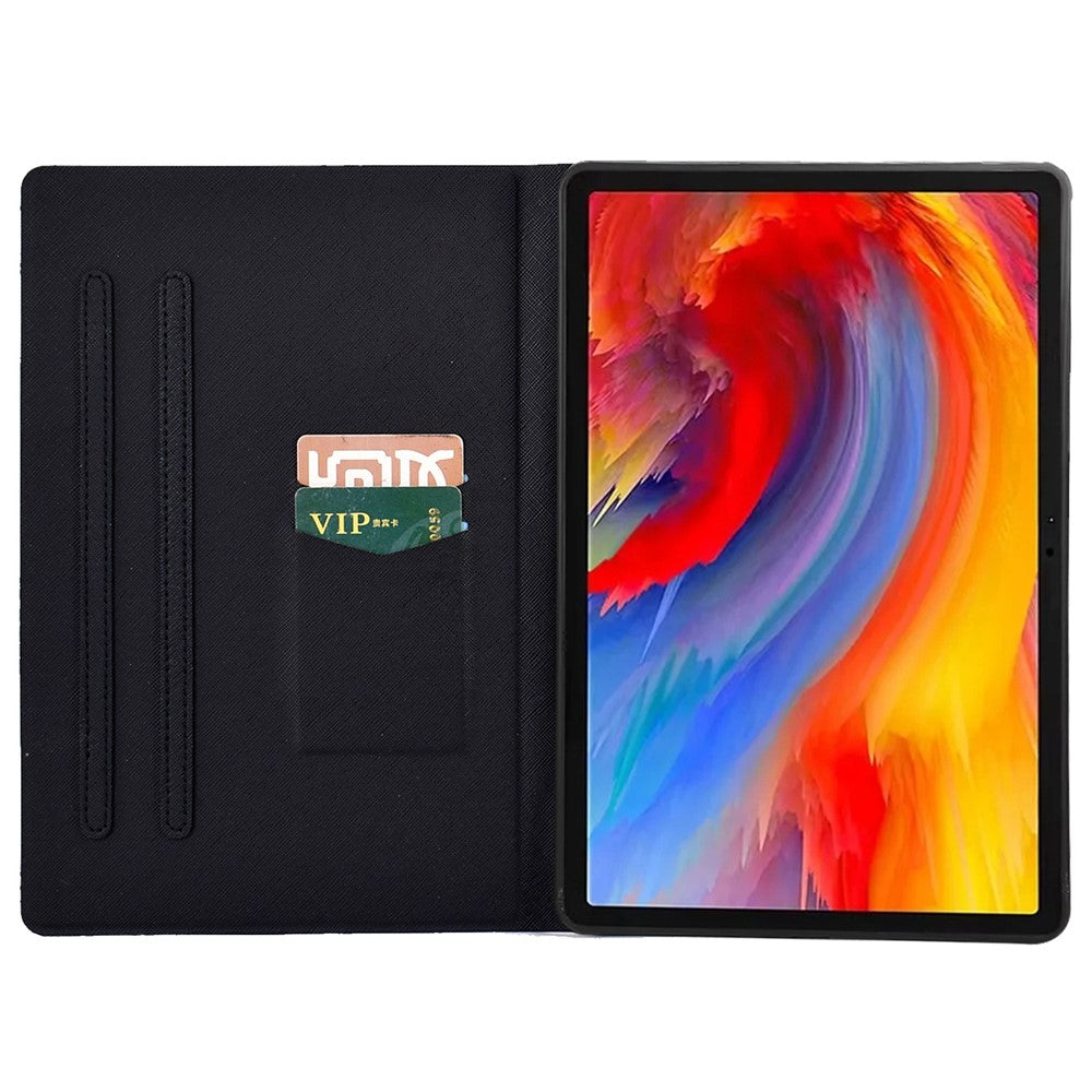 A2 For Lenovo Tab M11 / Xiaoxin Pad 11 2024 Leather Case Pattern Printed Card Slots Tablet Cover - Peony and Butterfly